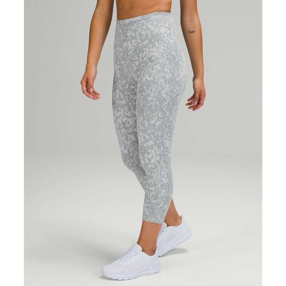 Lululemon Swift Speed HR Crop 21" Speckle Spritz Jacquard Grey Silver Leggings 6 - Picture 4 of 13